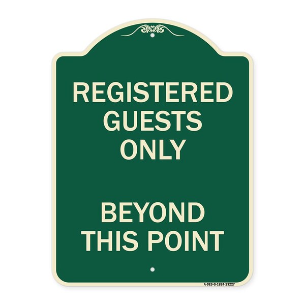 Signmission Registered Guests Beyond This Point Heavy-Gauge Aluminum Architectural Sign, 24" H, G-1824-23227 A-DES-G-1824-23227 - main